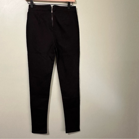 Forever 21 Faux Leather Flat Front Panel Rear Zipper Pants Mixed Medium - Picture 2 of 6